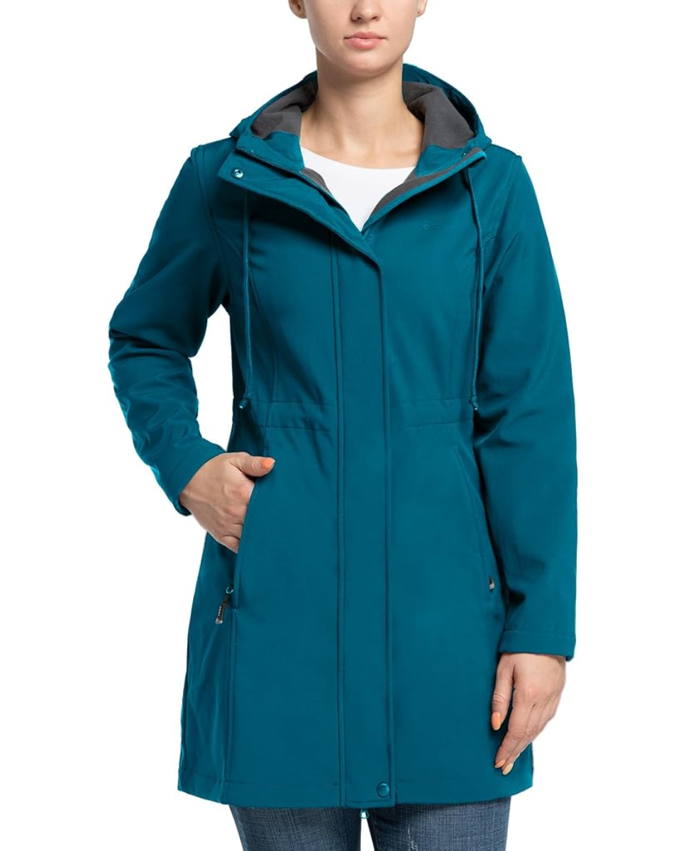 Parka de mujer azul petróleo 