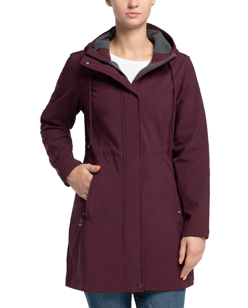 Parka de mujer rojo vino 