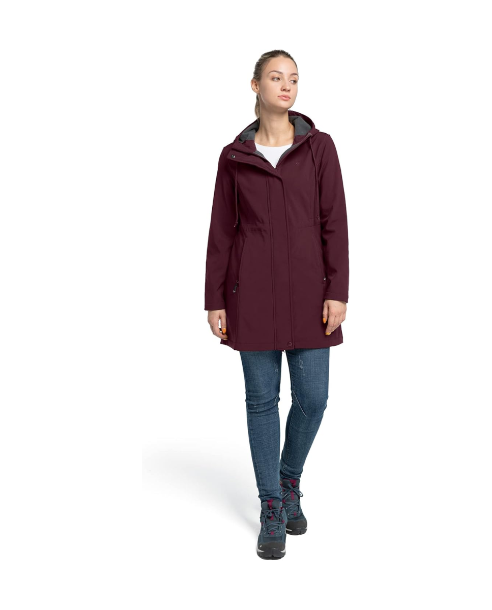 Parka de mujer rojo vino 