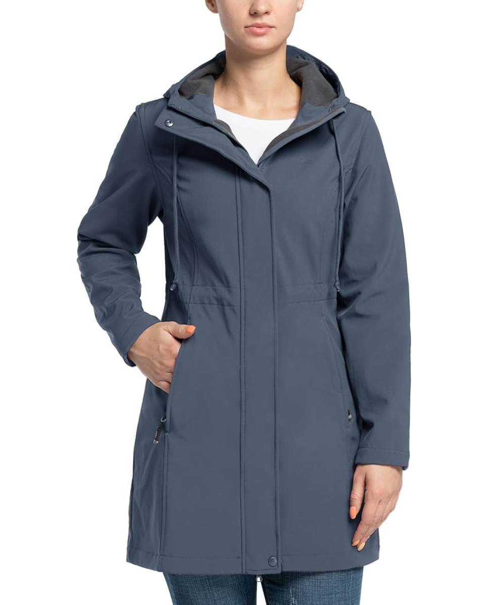 Parka de mujer azul grisáceo 