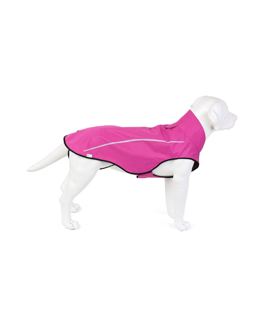 Chubasquero de perro rosa