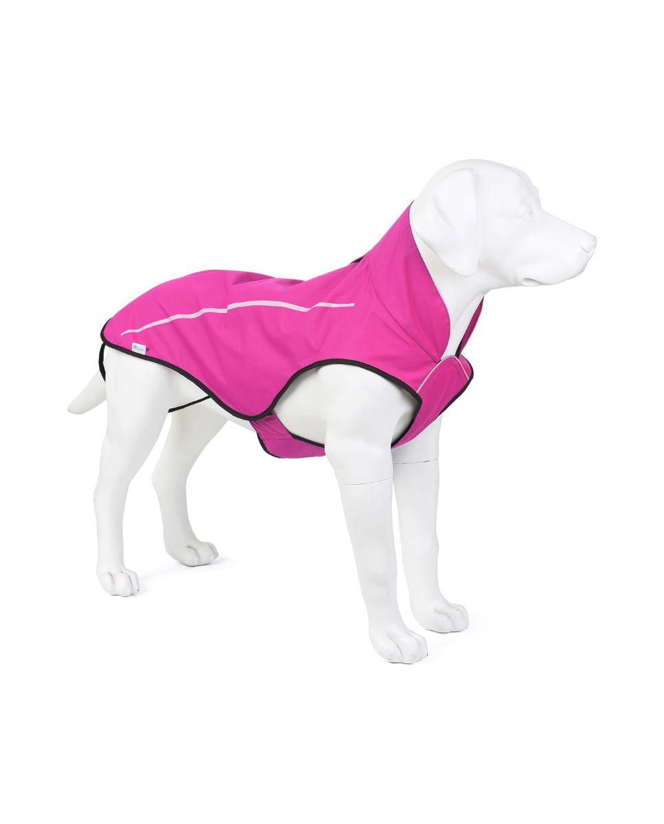 Chubasquero de perro rosa