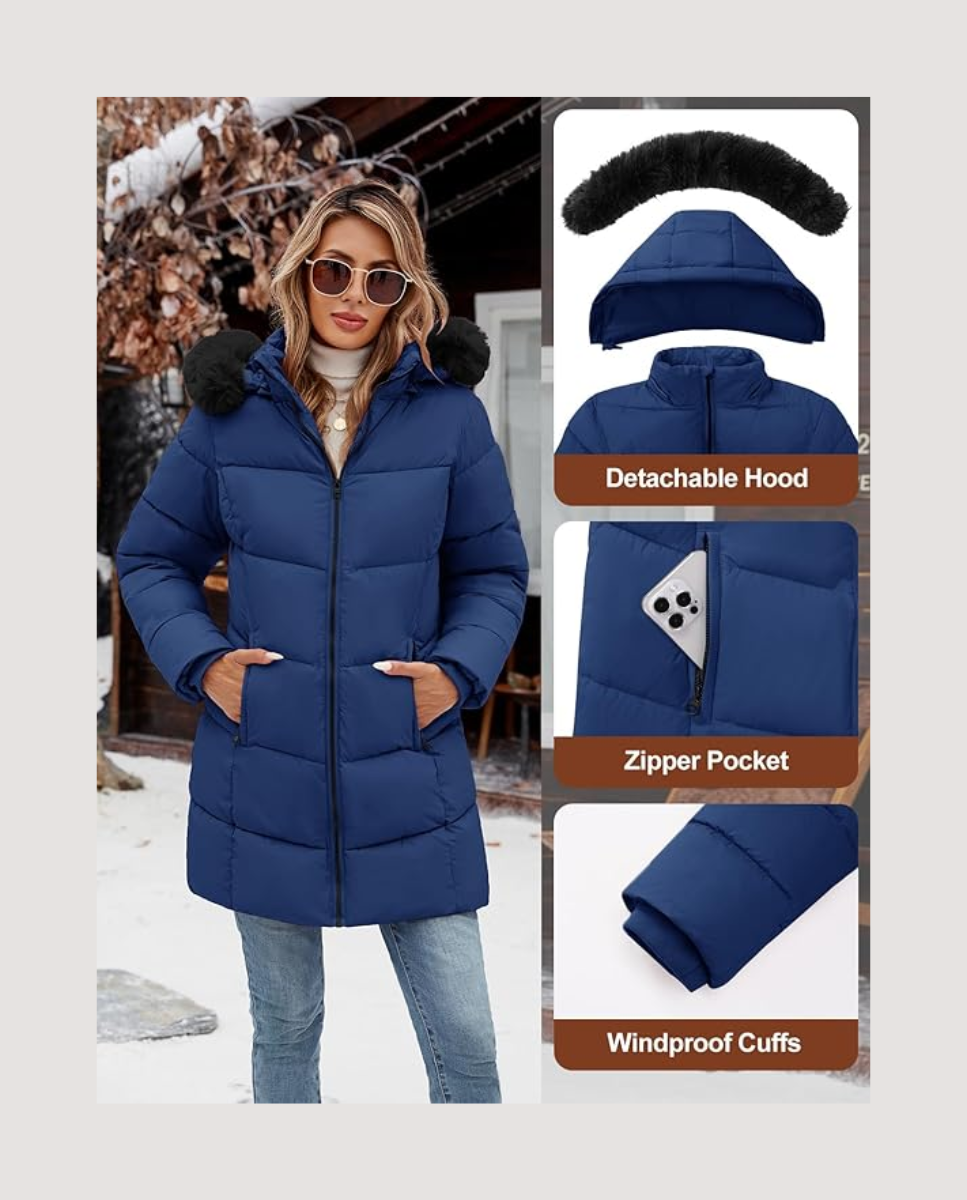 Parka de mujer en azul Tuopuda