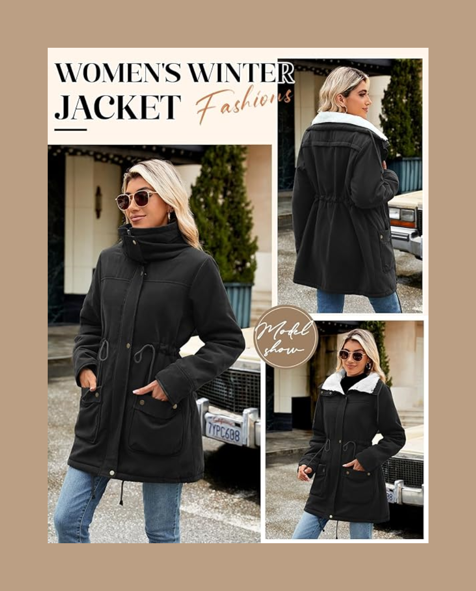 Parka de mujer negro CMTOP