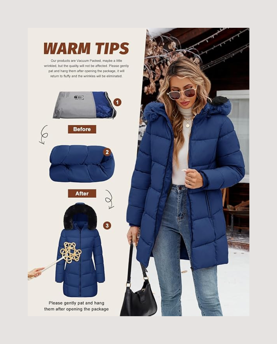 Parka de mujer en azul Tuopuda