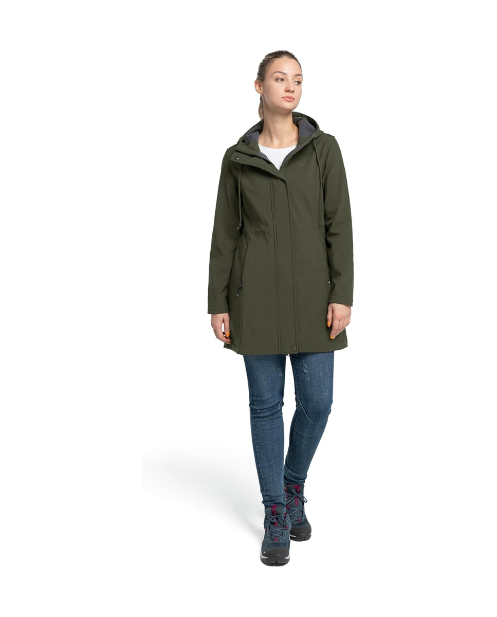 Parka de mujer verde militar 