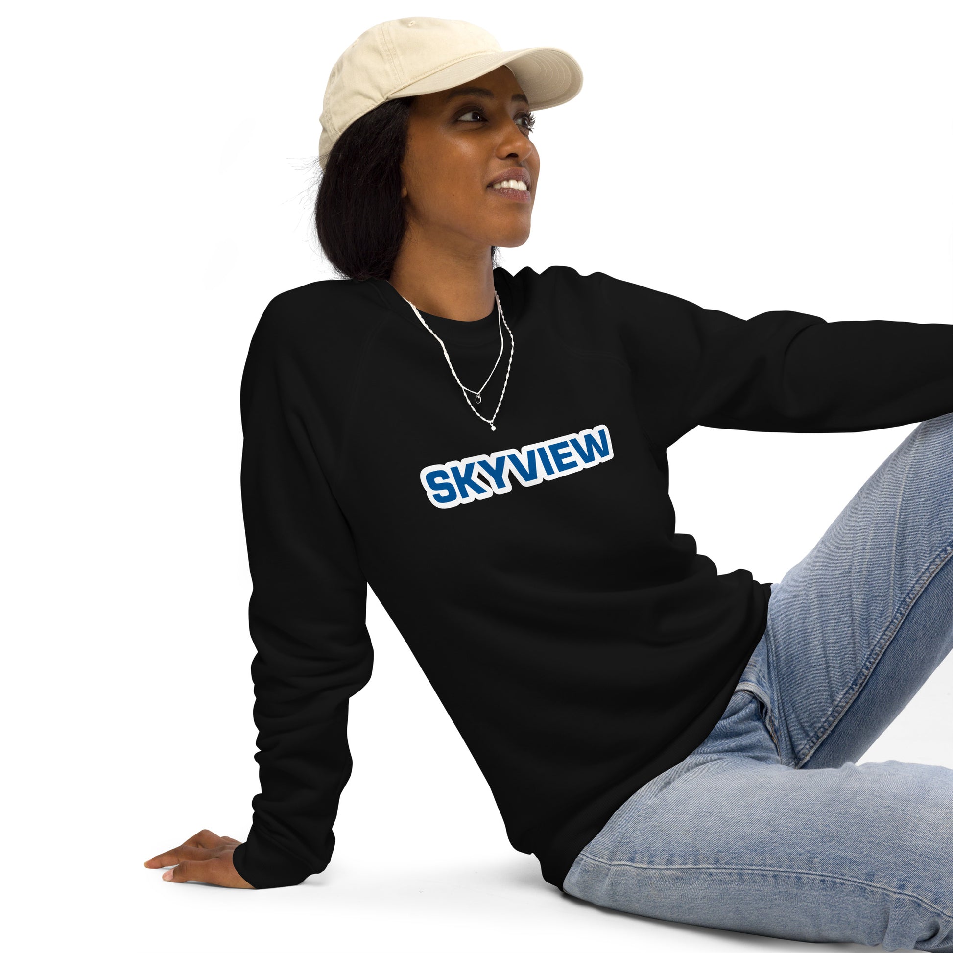 Sudadera orgánica raglán unisex - SKYVIEW