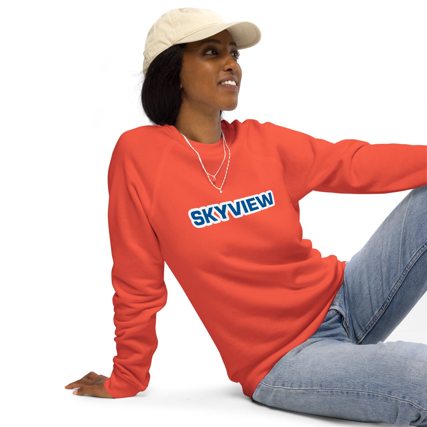 Sudadera orgánica raglán unisex - SKYVIEW